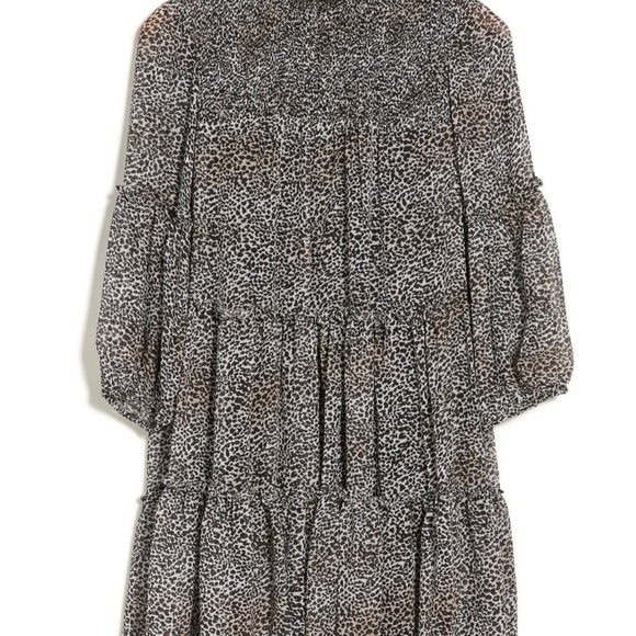 Leopard Print Long Sleeve Babydoll Dress size Medium - Picture 3 of 9